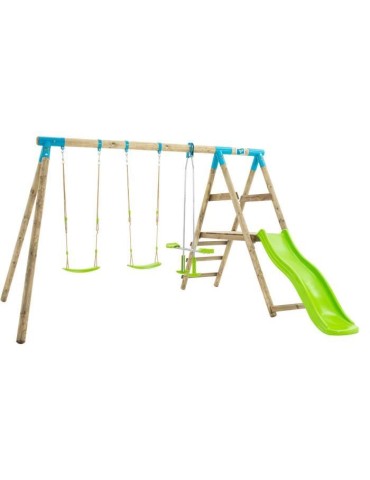 Balançoires et toboggan - TP TOYS - 460P Station Sherwood GENET 2 Balançoires 1 vis-a-vis 1 Toboggan