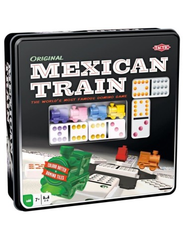 Jeu de dominos Mexican Train TACTIC - Boîte métal - Multicolore - 30 min - Adulte