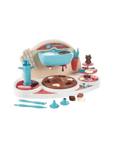 Smoby Chef Chocolat Factory - Atelier chocolat + Livre de recettes - Atelier de cuisine - Nombreux moules et accessoires - Dés