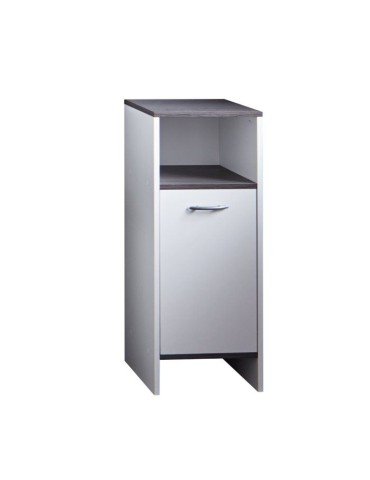 trendteam smart living Armoire de toilette avec beaucoup d'espace d'rangement, Blanc/Argent fumée, 32 x 82 x 99 cm