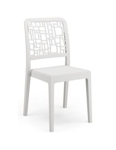 Lot de 4 chaises - ARETA - MEDEA - 51 x 46 x H88 cm - Blanc