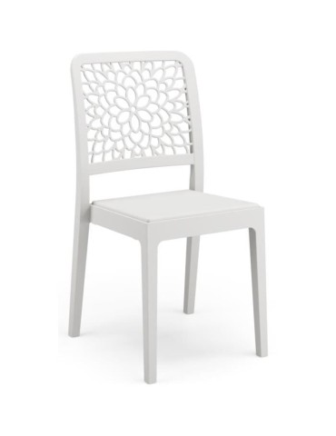 Lot de 4 chaises - ARETA - TICHE - 51 x 46 x H88 cm - Blanc