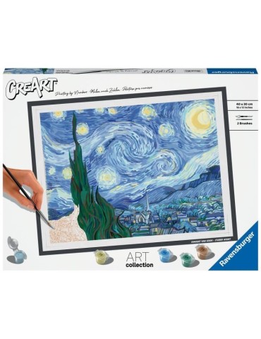 CreArt grand format 30x40 cm Van Gogh, La nuit étoilée, Des 14 ans, 23518, Ravensburger