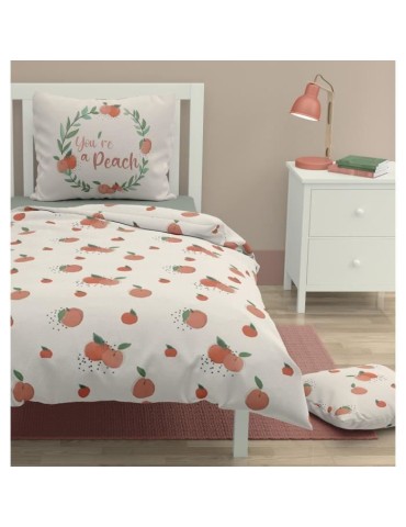 Parure de couette ROUPILLON Peachy - 2 Pcs - 140 x 200 - 100% Coton - Pastel