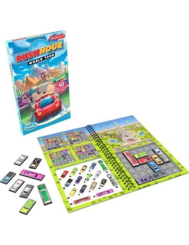 Rush Hour World Tour, 40 défis, Jeux de logique magnétique, 1 Joueur, a partir de 8 Ans, Version voyage, 76544, Ravensburger