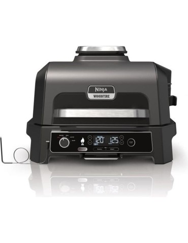 Barbecue électrique et fumoir avec thermometre - NINJA - Woodfire Pro XL - OG850EU - Barbecue et Air fryer d'extérieur