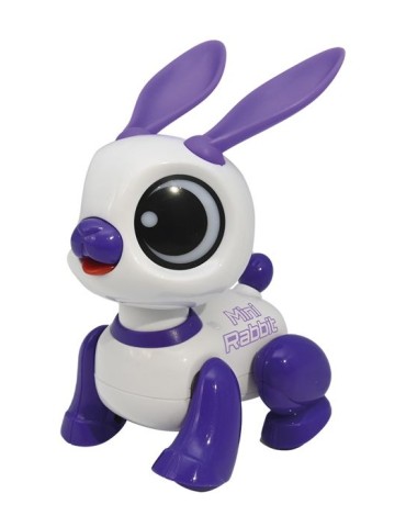 Power Rabbit Mini - Robot lapin avec effets lumineux et sonores, contrôle par claquement de main, répétition