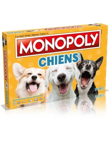 Monopoly Chiens - Jeu de société - WINNING MOVES - Monopoly mettant en vedette les chiens de différentes races.