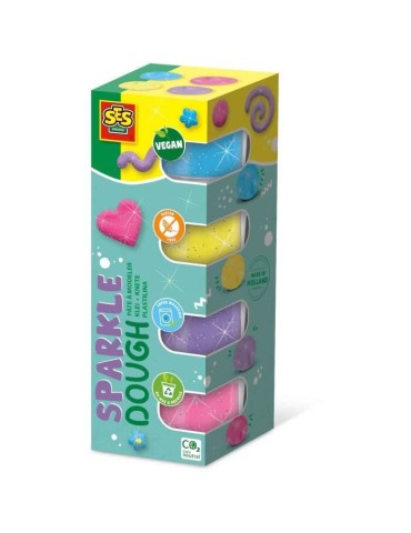 Pâte a modeler Feel good - Scintillant (4x90gr) - SES CREATIVE