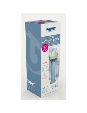 Filtre - BWT - B.SECURE - anti-impuretés 25µm - antibact - Protege santé, canalisations et équipements ménagers