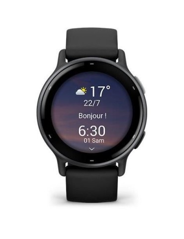 Montre GPS connectée - GARMIN - Vivoactive 5 - WiFi - 30,4 mm (1,2) - Gris avec bracelet Noir