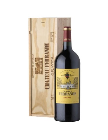 Magnum Coffret Cadeau Caisse Bois - Château Ferrande 2019 Graves - Vin rouge de Bordeaux