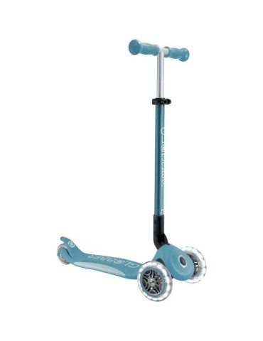 Trottinette 3 roues pliable - GLOBBER - PRIMO FOLDABLE PLUS LIGHTS - Bleu aqua - Roues lumineuses - 2 a 9 ans - 50 Kg