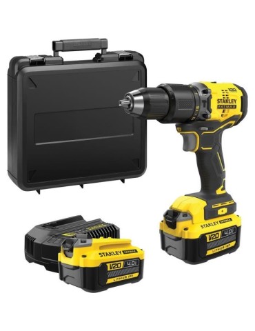 Perceuse visseuse a percussion Brushless 60 Nm - Lithium 18V - 2 Batteries 4Ah - STANLEY FATMAX V20 - SFMCD715M2K-QW