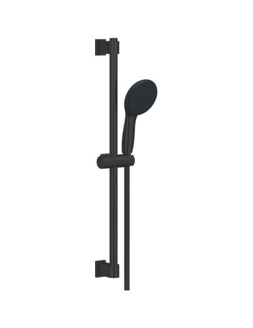 Ensemble de douche avec pommeau 2 jets, barre 60cm et flexible 1,75m - GROHE Vitalio Start 110 279482431 - Economie d'eau - Noir