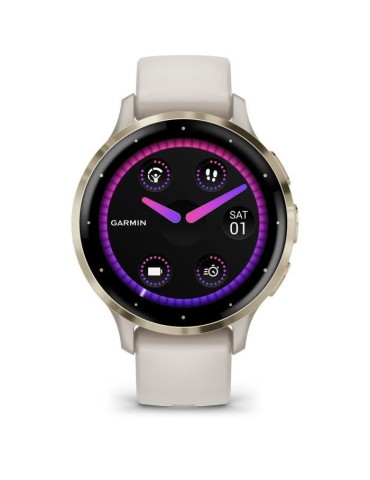 Montre GPS connectée - GARMIN - Venu 3S - 30,4mm (1,2) - Acier Gray, boîtier gris foncé et bracelet en silicone gris foncé