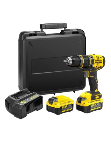 Stanley - V20 Perceuse visseuse a percussion 80 Nm BRUSHLESS - Lithium 18V - 2 batteries 4A - SFMCD721M2K-QW