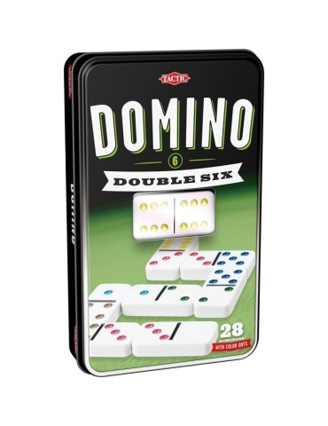 Jeu de dominos TACTIC Double 6 en boîte métal - Garçon et Fille - A partir de 5 ans