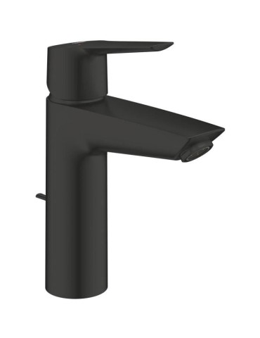 Mitigeur monocommande lavabo - GROHE Start - 234552432 - Noir mat - Taille M - Bec moyen - Economie d'eau - Tirette et vidage