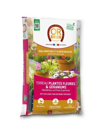 Terreau plantes fleuries et geraniums - OR BRUN - OBRTGER35N - 35 L