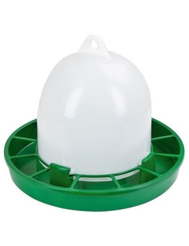 Nourrisseur plastique poules - KERBL - 24 cm - Ø30 cm - 2,5 kg - Blanc / Vert