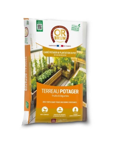 Terreau potager et carré potager - OR BRUN - OBRTCAPOT20N - 20 L