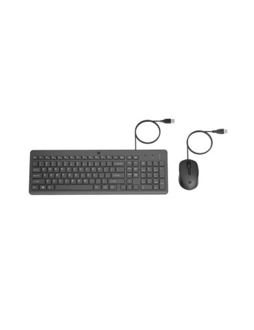 Clavier et souris filaires HP 150 Noir, AZERTY, précis et ergonomiques, clavier silencieux, touches ultraplates pour frappe rap