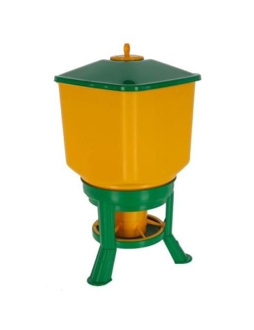 Nourrisseur automatique avec pieds - KERBL - 30 L - Jaune / Vert