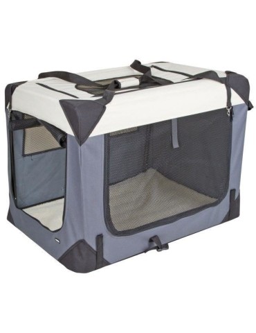 Box de transport - KERBL - Journey - 81 x 58 x 58 cm - Gris / Beige