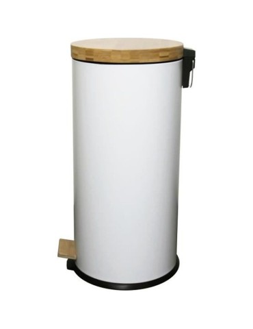 KITCHEN MOVE Poubelle de cuisine a pédale Forest - 30L - Blanc mat