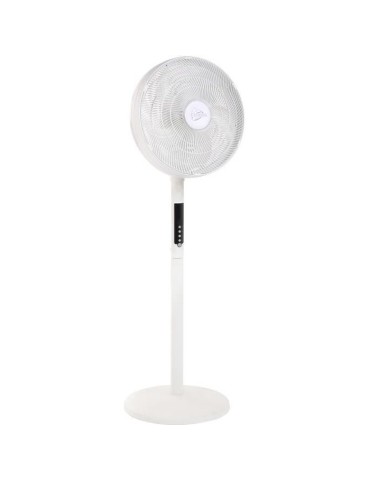 AIR-LIGHT RING - Ventilateur sur pied & Brasseur d'air blanc Ø40cm 70W avec couronne d'éclairage LED