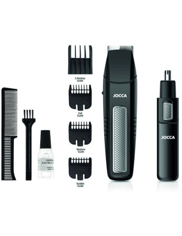 KIT barbe 5 en 1 - JOCCA - 1439 - 3V - 4 sabots - Noir et acier inoxydable