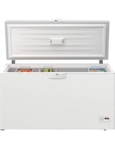 Congélateur coffre pose libre - BEKO - HSM46740 - Classe E - 451 L - 67,5 x 155,5 x 86 cm - Blanc