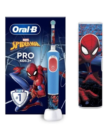 Brosse a dents électrique - ORAL-B - Kids 1 manche Marvel Spider-Man - 1 brossette - 1 étui de voyage - 3 ans et +