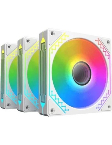 XIGMATEK - Starz Pro Arctic (Blanc) (Pack de 3) - Ventilateurs 3x120mm A-RGB pour boitier PC