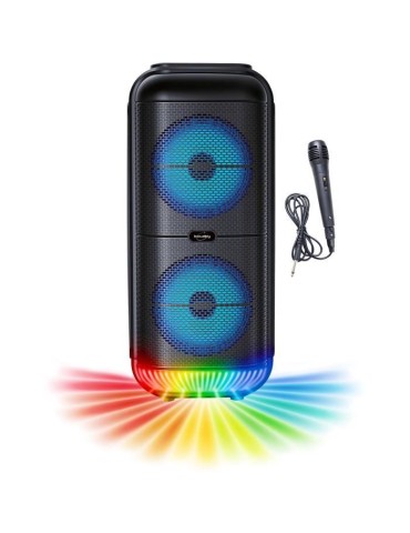 Enceinte Karaoké lumineuse - INOVALLEY - KA22-BTH - Bluetooth V5.0 - 49 cm - 500 W - Noir