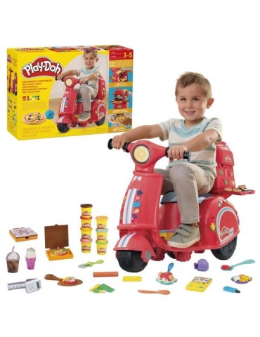 Play-Doh Mon scooter a pizzas, jouets de loisirs créatifs avec pâte a modeler pour enfants