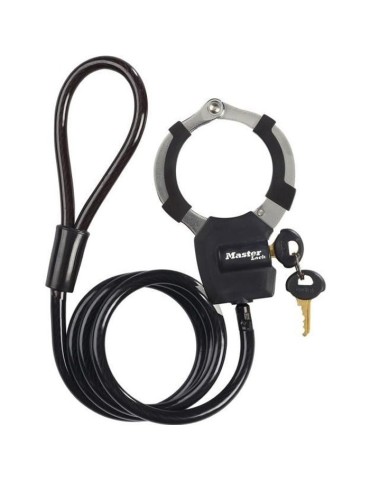 Antivol a Clé avec Menotte - Master Lock 8275EURDPRO - 1m - Idéal pour trottinettes - Noir