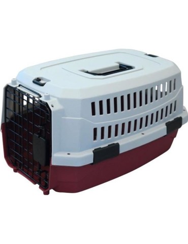 M-PETS Caisse de transport Viaggio Carrier XS - 48,3x32x25,4cm - Bordeaux et gris - Pour chien et chat