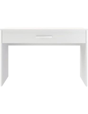 Bureau grand tiroir - Mélaminé blanc - 110 x 56 x 81,5 cm