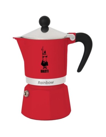 Cafetiere italienne - BIALETTI - RAINBOW - 6 tasses - 0,30 L - Rouge