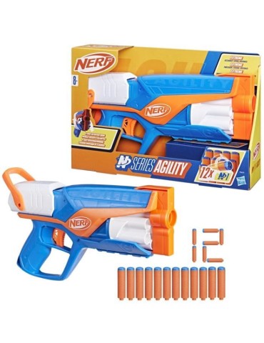 NERF blaster Agility N Series, 12 fléchettes Nerf N1 uniquement pour les blasters Nerf N Series, barillet 6 fléchettes, jeux d