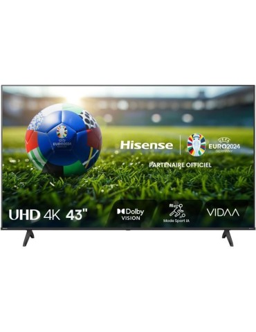 TV LED - HISENSE - 43A6N - 43'' (108 cm) - 4K UHD 3840x2160 - 60Hz - HDR 10+ - Smart TV - 3 x HDMI