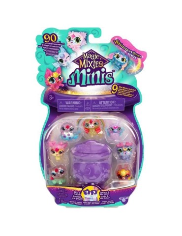 Pack 9 Figurines Minis - MAGIC MIXIES - Mini créatures a collectionner, chaudrons et ingrédients inclus