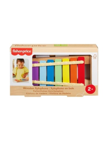 Fisher-Price-Xylophone en bois, instrument de musique avec 2 pieces HXV13