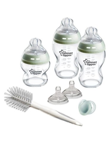 Coffret biberons - TOMMEE TIPPEE - NATURAL START - En verre - Biberons anti-colique 150 ml / 250 ml - Tétines a débit moyen