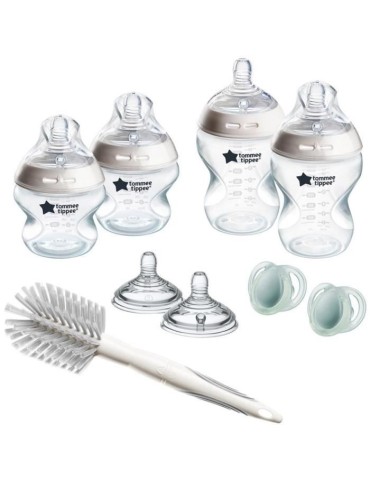 Coffret biberons - TOMMEE TIPPEE - NATURAL START - 4x biberons 150 ml / 260 ml - Anti-colique - 2x tétines - Nouveau-né