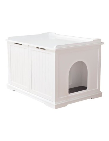 TRIXIE Cabine de toilette - 75 x 51 x 53 cm - Blanc - Pour chat