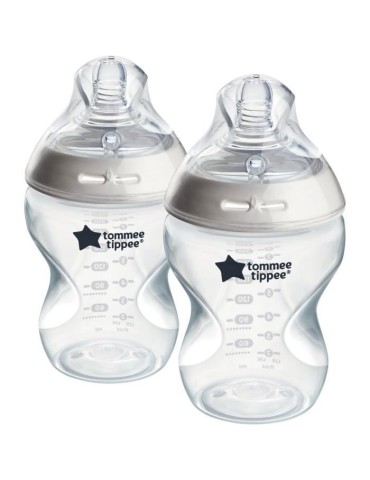 Biberons - TOMMEE TIPPEE - NATURAL START - 260 ml - Anti-colique - Tétine imitant la forme du sein - Lot de 2