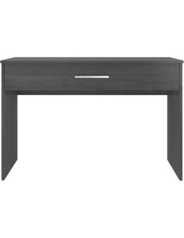 Bureau grand tiroir - Mélaminé gris cendré - 110 x 56 x 81,5 cm